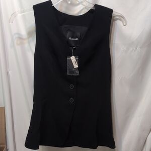 Madewell Charcoal Button Up Sleeveless Vest Size 2 NWT